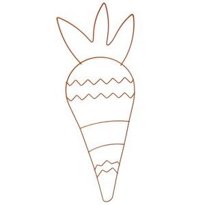 Carrot Wreath Frame Easter Form Spring Door Decor DIY Orange Metal Farmhouse Cra